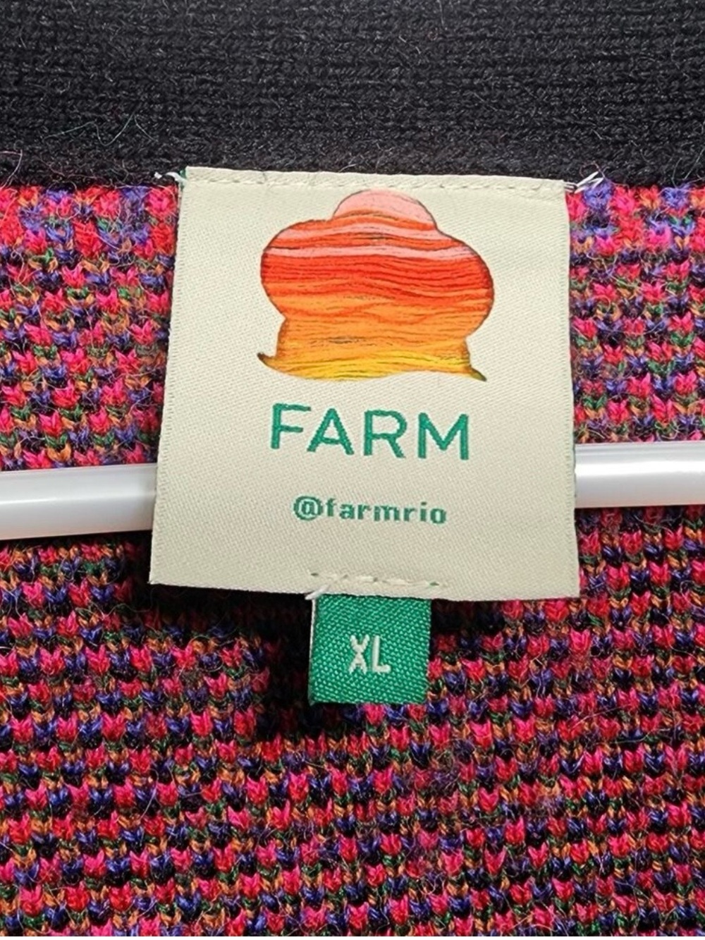 Farm Rio Cardigan Mixed Rainbow Wild Hearts Snakes Oversized Multicolor Size XL - Picture 2 of 2
